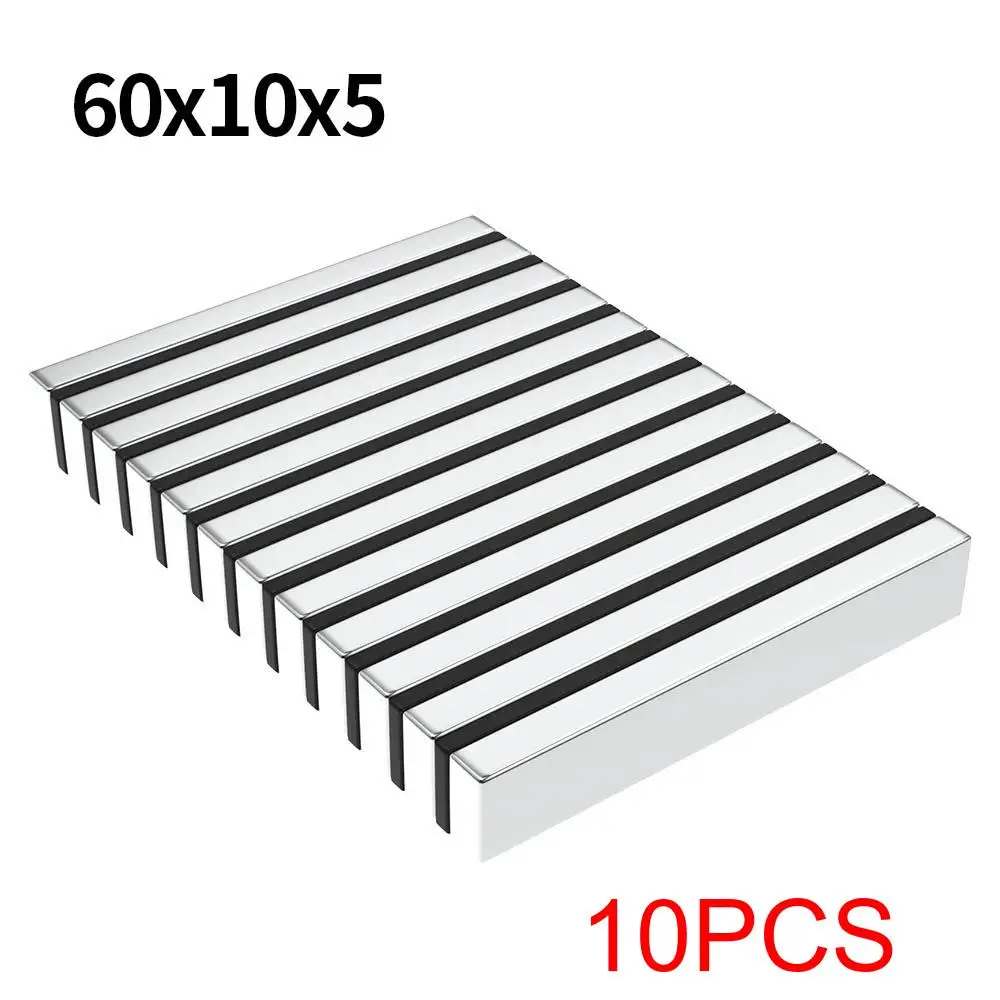 Supersterke Neodymium magneet N35 NdfeB Permanente magnetische imanes Blok Krachtige magneten Koelkast 60x10x3 60x10x5mm