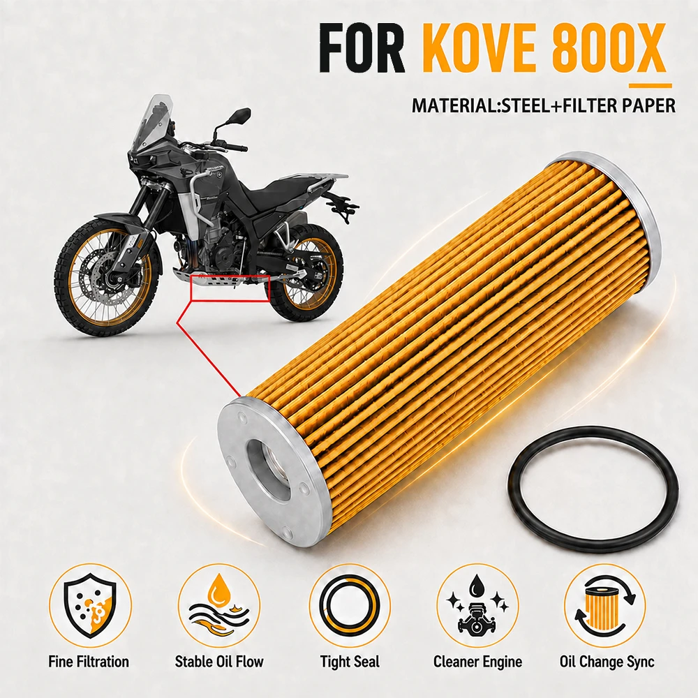 Motorcycle Oil Filter Cleaner For KOVE 800 X 800X PP Paper Replacement Cleaning Parts Off-road Dirt Pit Motocross Adventure ADV