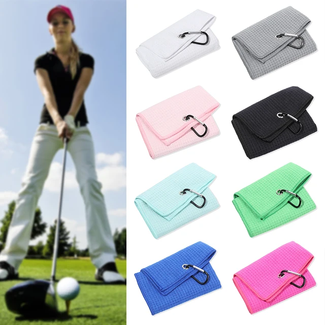 Czarny bawełniany ręcznik golfowy z mikrofibry z karabińczykiem czyści kluby ręcznik golfowy kulki ręczniki do czyszczenia rąk 30*30/30*40/40*60cm