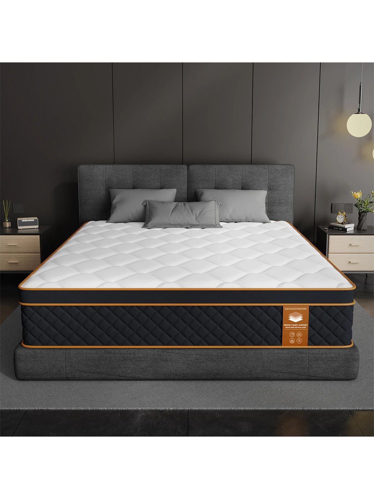 SKSBTF Pocket Spring Matras 90/120/140/160/180x200cm 25cm Dikke Memory Foam Matrassen Slapen Zoned Ondersteuning Dubbele Bed Matten - afbeelding 2