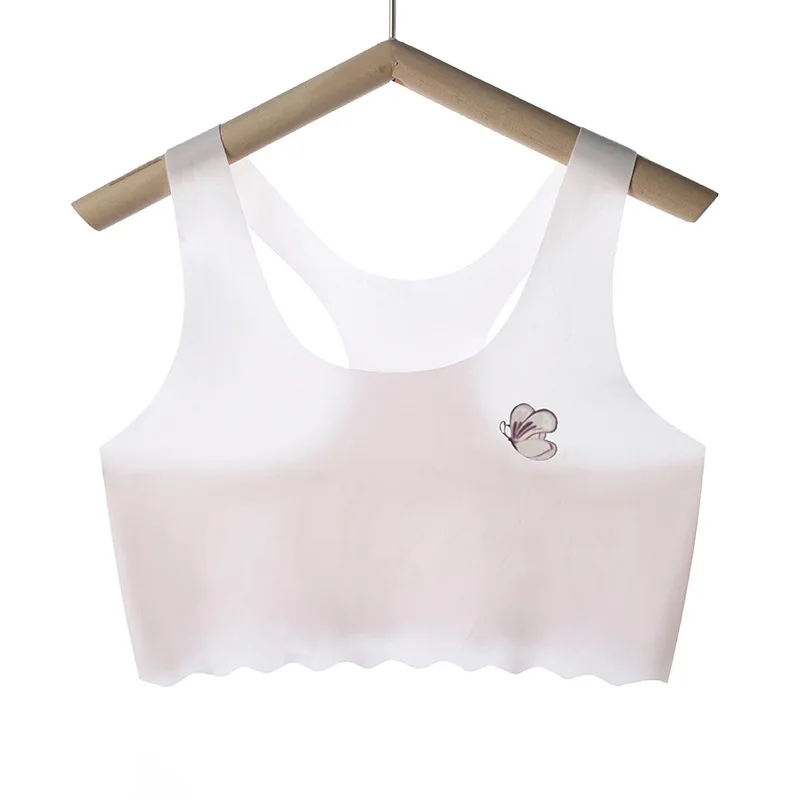 1pcs Ultrathin Girls Training Bras Student Sports Vest Children Cartoon Seamless Bralette Kid Tops Pupils Schoolchild Underwears