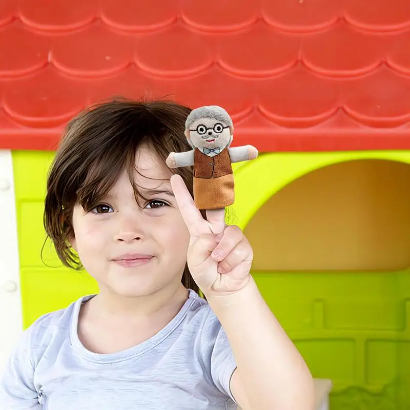 Kinder Fingerpuppen Fingerspielzeug für Kinder Cartoon Hand Fingerpuppen Familie Fingerpuppe Spielzeug Weiche Plüschfiguren Spielzeug für