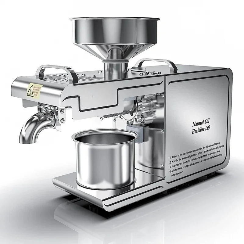 Oil Machine 4-6kg /H Automatic Cold Press High Speed Oil Extractor Extraction Temperature Control Peanut Coconut Oil Press