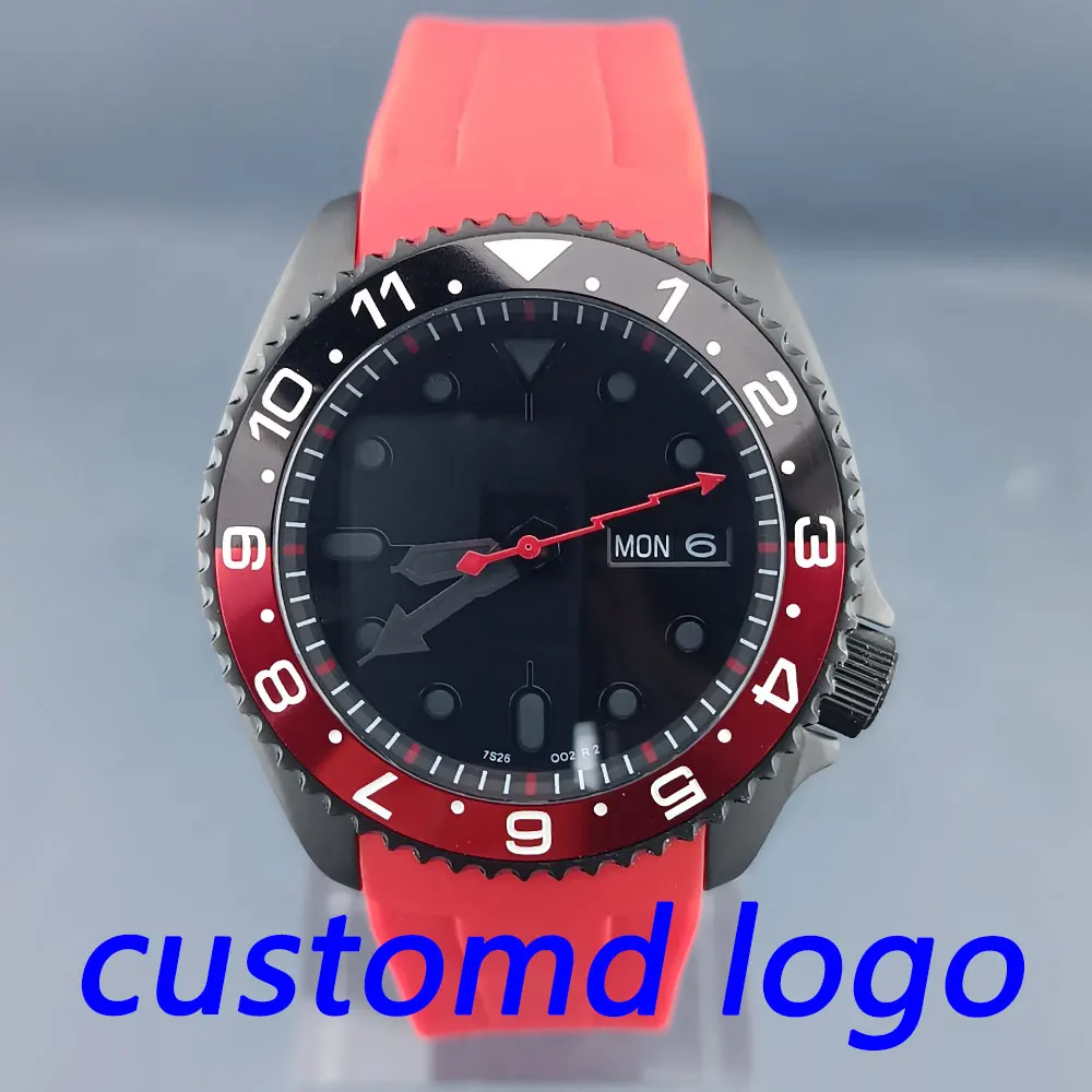 

41mm SKX 007 watch case 316L stainless steel dome sapphire glass matte black 10BAR waterproof case FIT NH34 NH35 nh36 movement