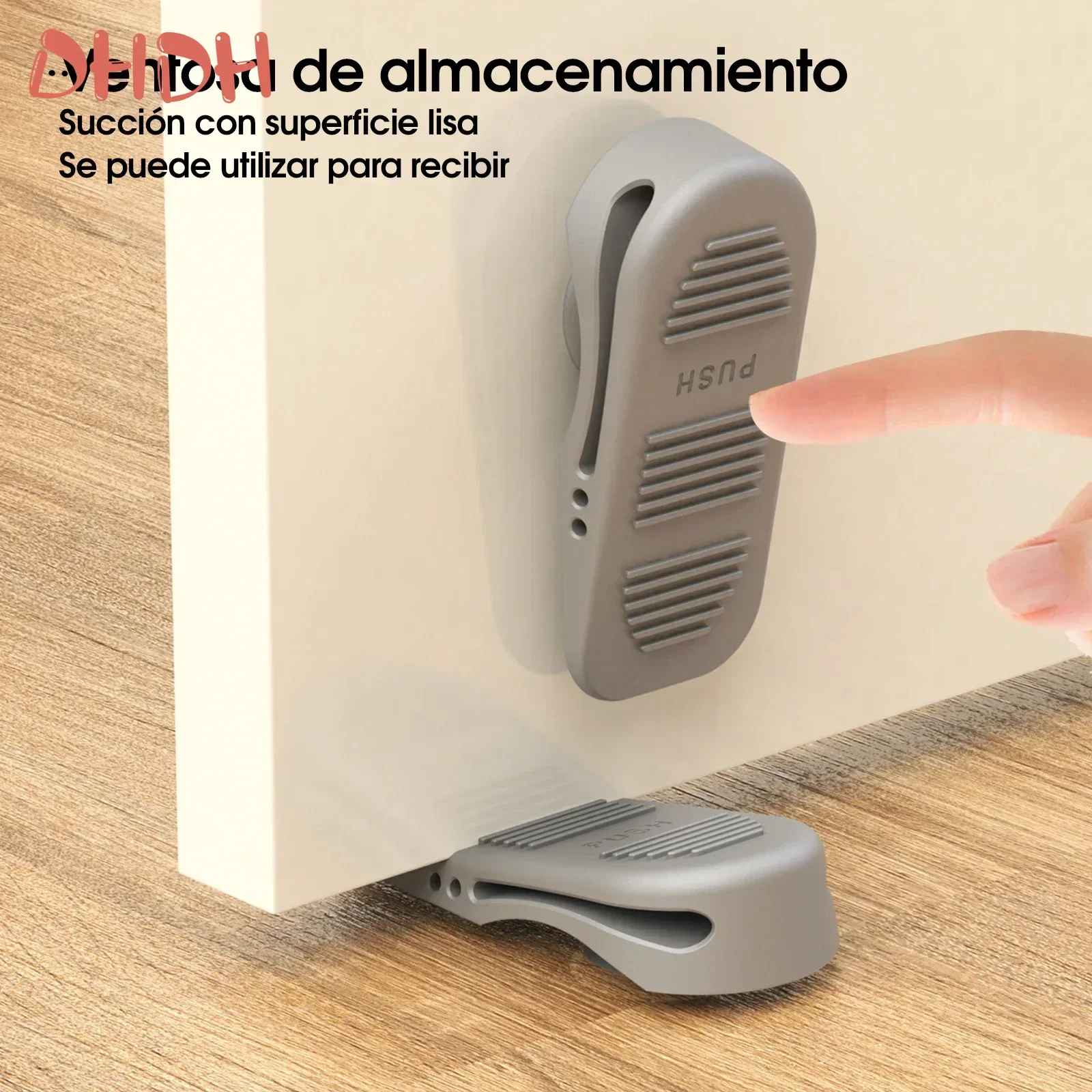 Silicone Door Stopper Shock Absorbent Block Wedge Baby Safety Protector Door Stop Anti-collision Suction Cup With Easy Storage