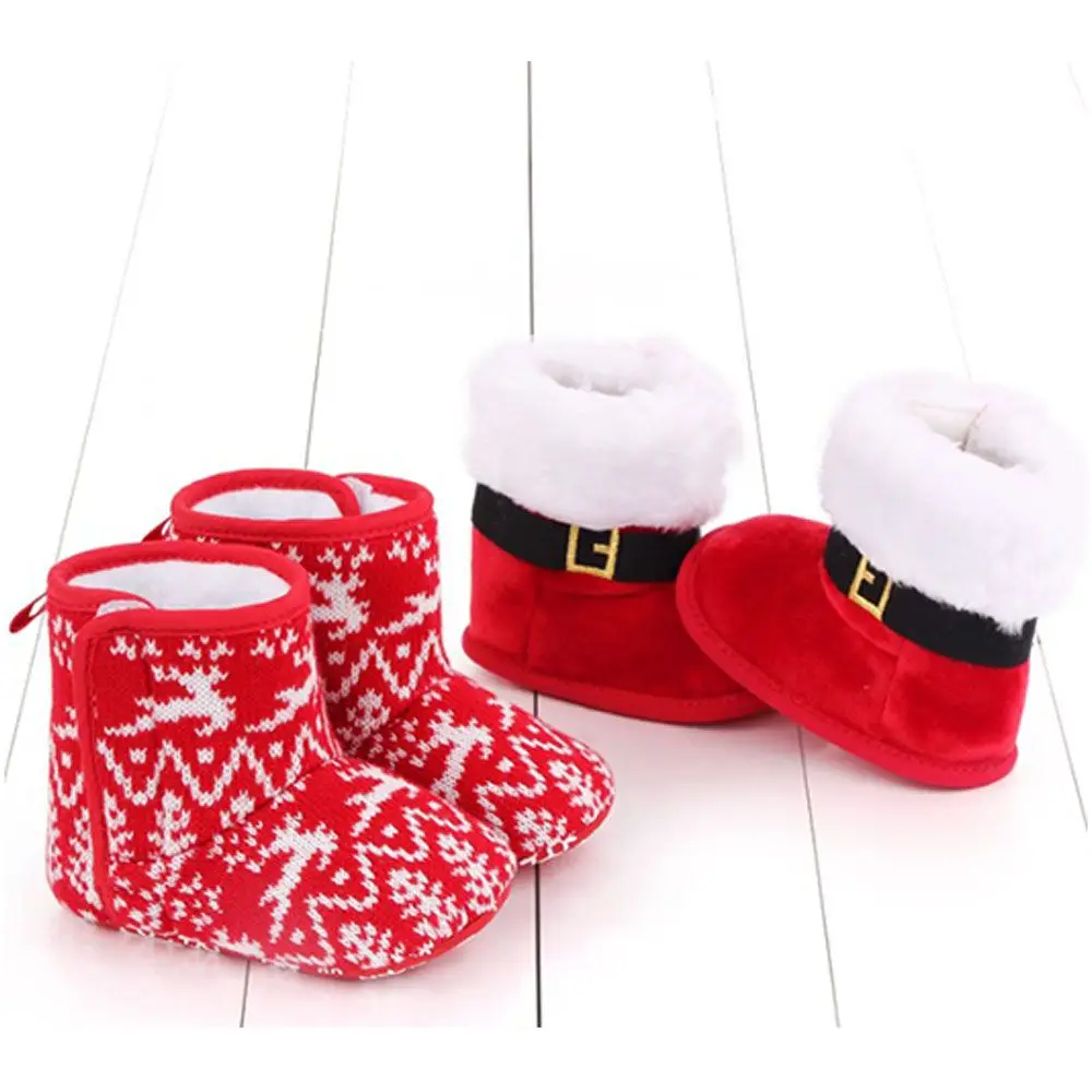 Infant Anti-Slip soft-soled Warm Slippers Christmas boots Foot Socks baby shoes