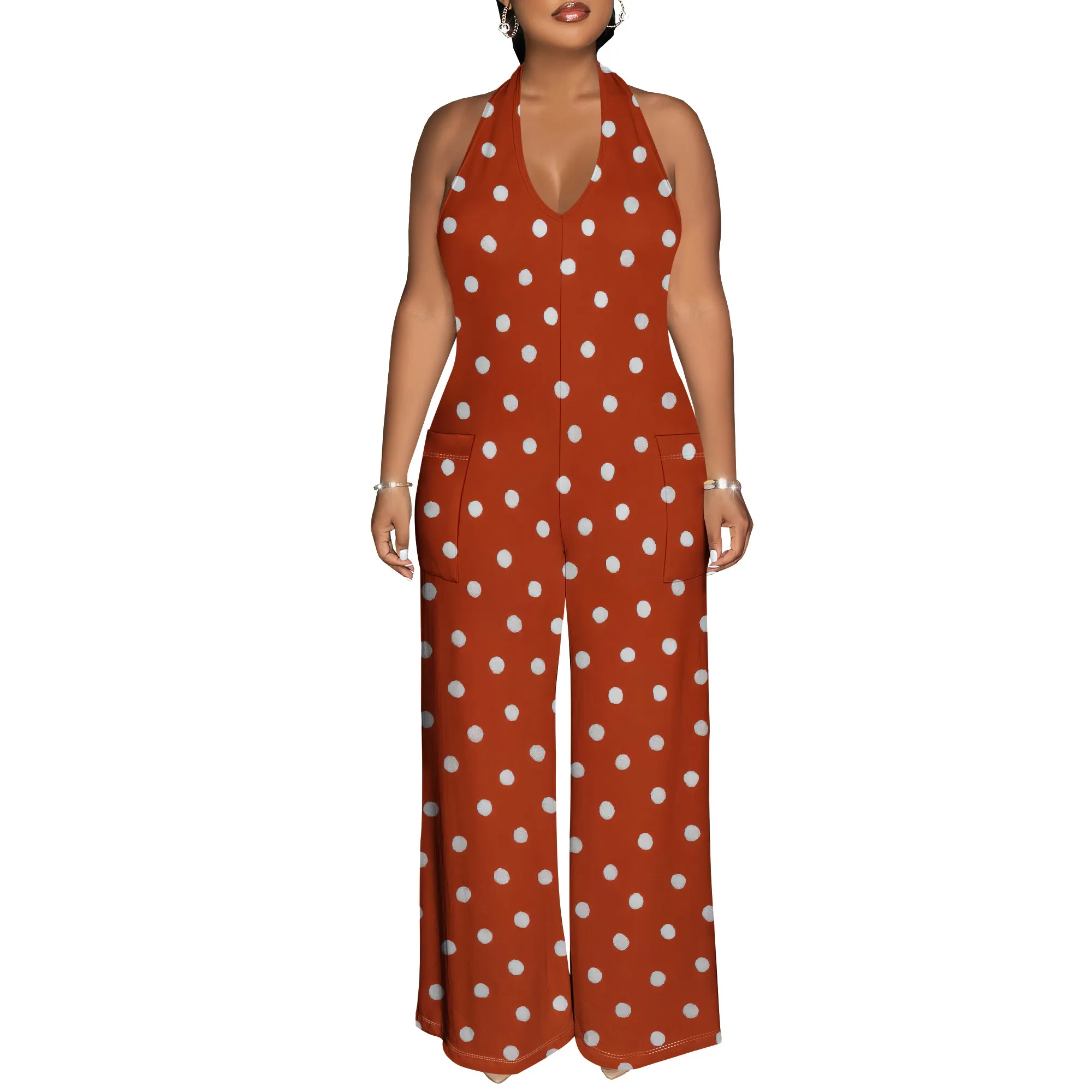 Jumpsuits for Juniors Summer Fall Sleeveless Vneck Modest Wrap Criss Cross Jumpsuits Coats One Piece Women