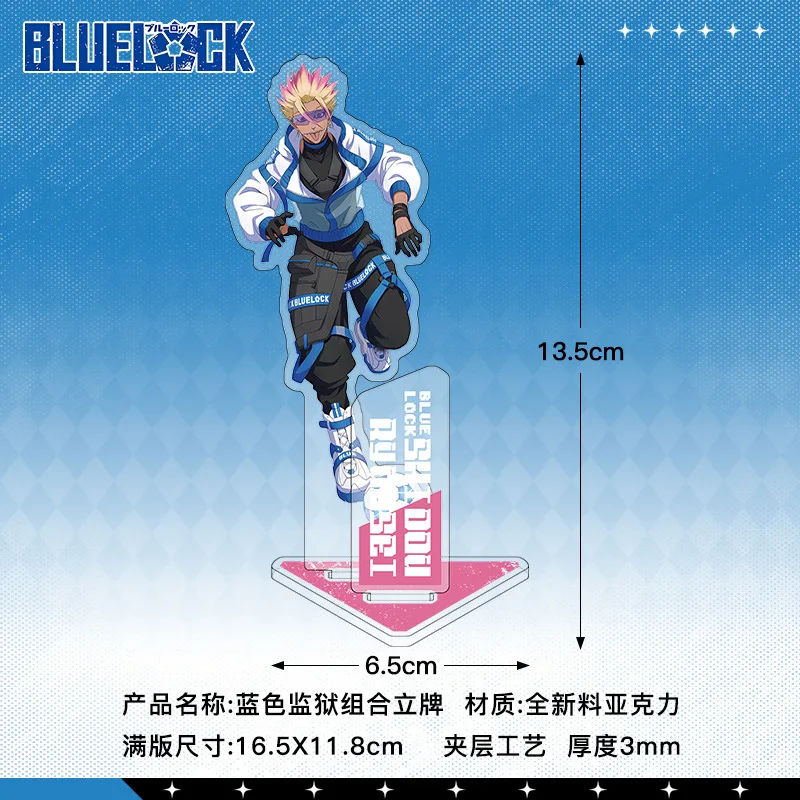 Blue Lock Merry-go-round Periferiche Anime Sae Itoshi Doppio supporto acrilico Ryusei Shido Piastra in piedi Reo Mikage Statua Giocattoli