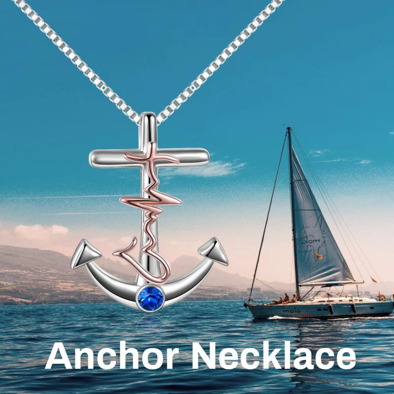 

Cute Ocean 925 Sterling Silver Anchor Necklace - Dolphin Crab Abalone Shell Gift for Women Birthday Mother’s Day Christmas