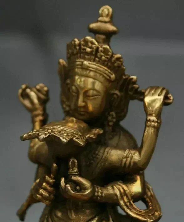 Tibet Buddhist Copper Bronze Guhyasamaja In Yab-Yum Sex Happy Buddha Statue