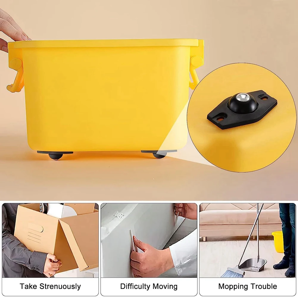 MAKE-20 PZ Mini Ruote Girevoli Ruote per Mobili Ruote Autoadesive Ruote 360 ° Mini ruota universale con sfera a rulli