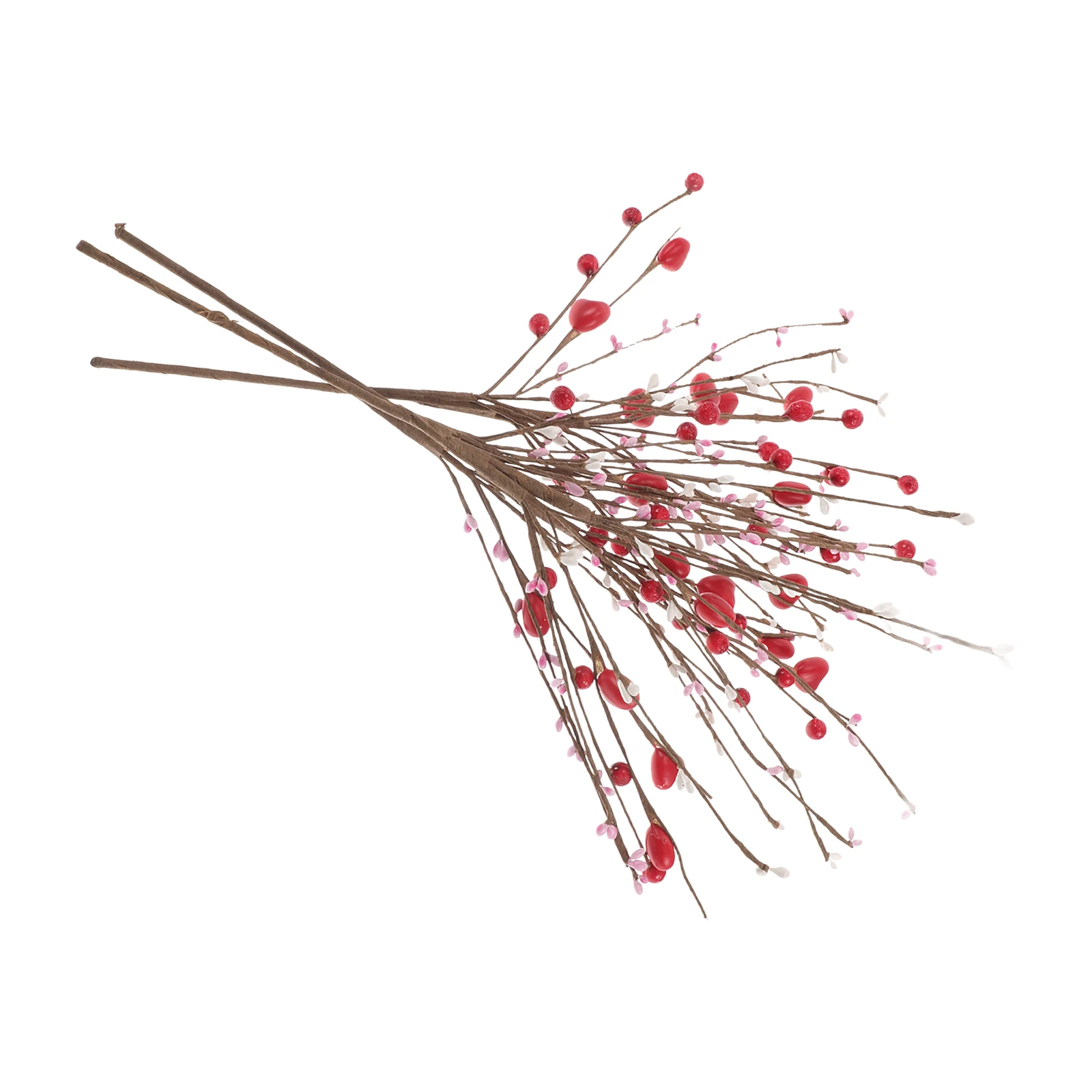 

3Pcs Red Heart Decor Faux Floral Picks for Valentine's Day Wedding Anniversary Home Table Vase Arrangement Decoration