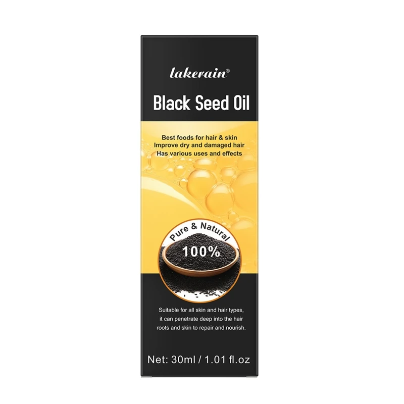 Uma garrafa óleo semente preta 30ml solução reparadora pele para mulheres meninas