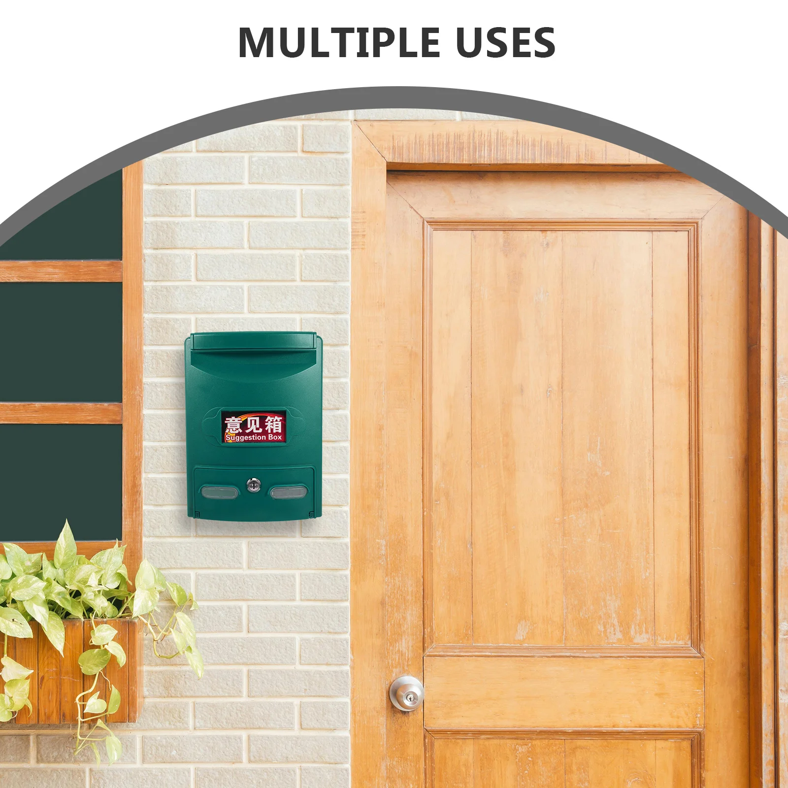 1Set Heavy Duty Lockable Mailbox for Outside Wall Mount Security Modern Design Plastic Mail Container for Home Office