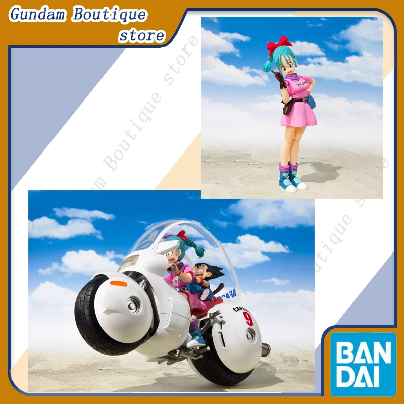 

Bandai натуральная SHF BULMA MOTORCYCLE CAPSULE NO.9 &Son Goku аниме фигурка Коллекционная модель игрушки украшения подарок детям