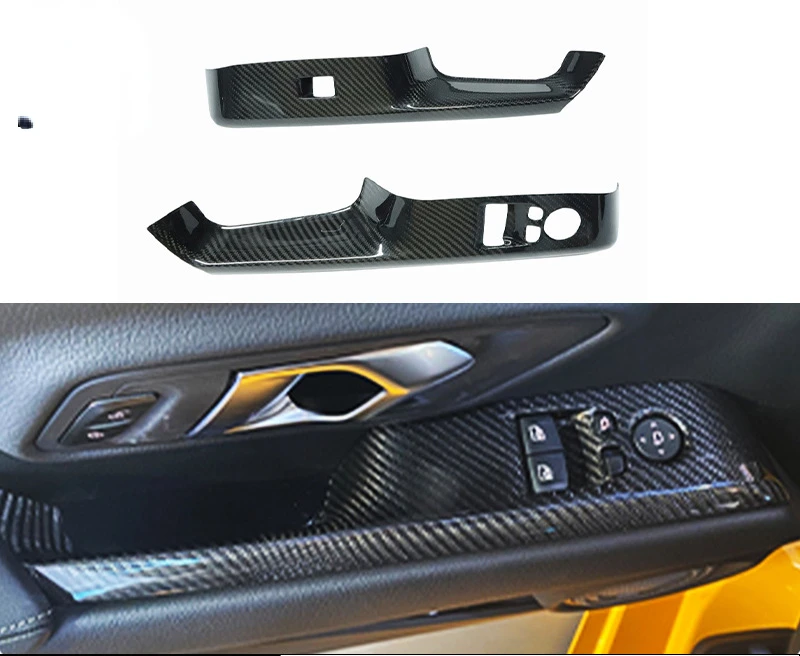 Suitable For Toyota Supra A90 A91 Bull Demon King Dry Carbon Fiber Window Lift Panel Modified Interior Accessories