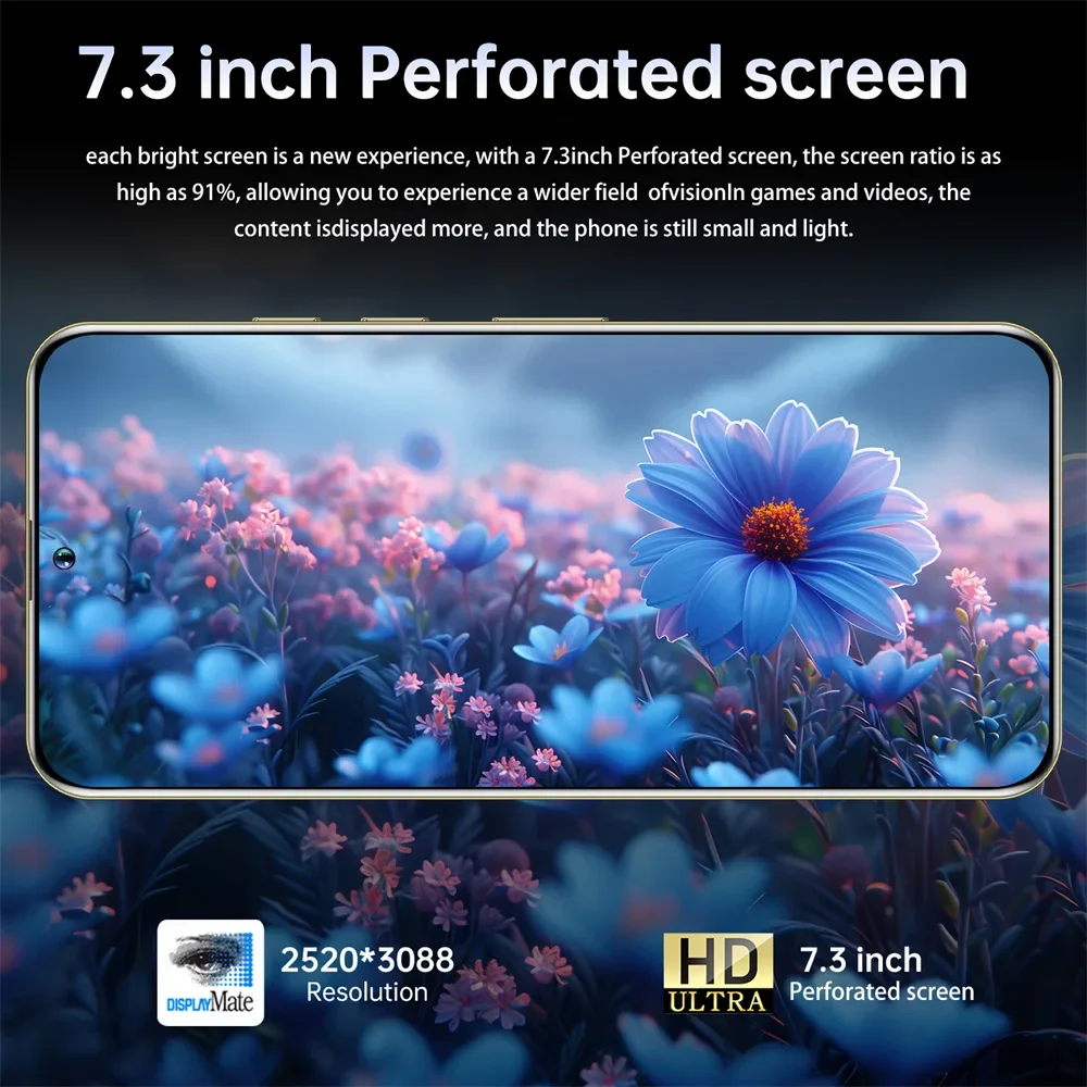 الهواتف المحمولة الجديدة S + 25 Ultra Original 7.3HD الهاتف الذكي 4G 5G ثنائي الشريحة هاتف محمول 7800mAh أندرويد 14 الإصدار العالمي الهواتف المحمولة