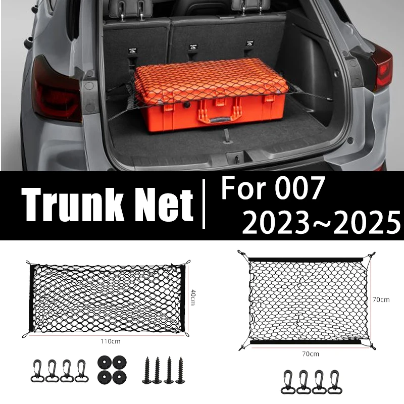 

Car Trunk Net For Zeekr 007 2023 2024 2025 Mesh Nylon Trunk Flexible Organizer Elastic Luggage Storage Package Bag Accessories