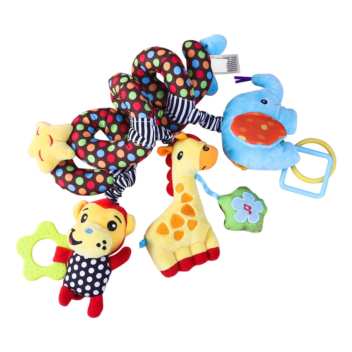 TOYMYTOY Baby Baby Activiteit Spiraal Bed & Wandelwagen Speelgoed Aap Olifant Educatief Knuffel (Willekeurig Patroon)