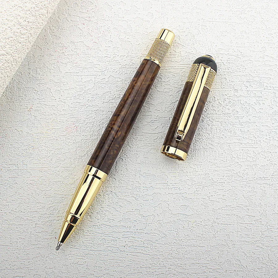 Hochwertiger, exquisiter Rollerball-Stift mit glatter Nachfüllmöglichkeit, modischer, marmorgrüner, hochwertiger Schreibstift für Büro und Business – Detail 14