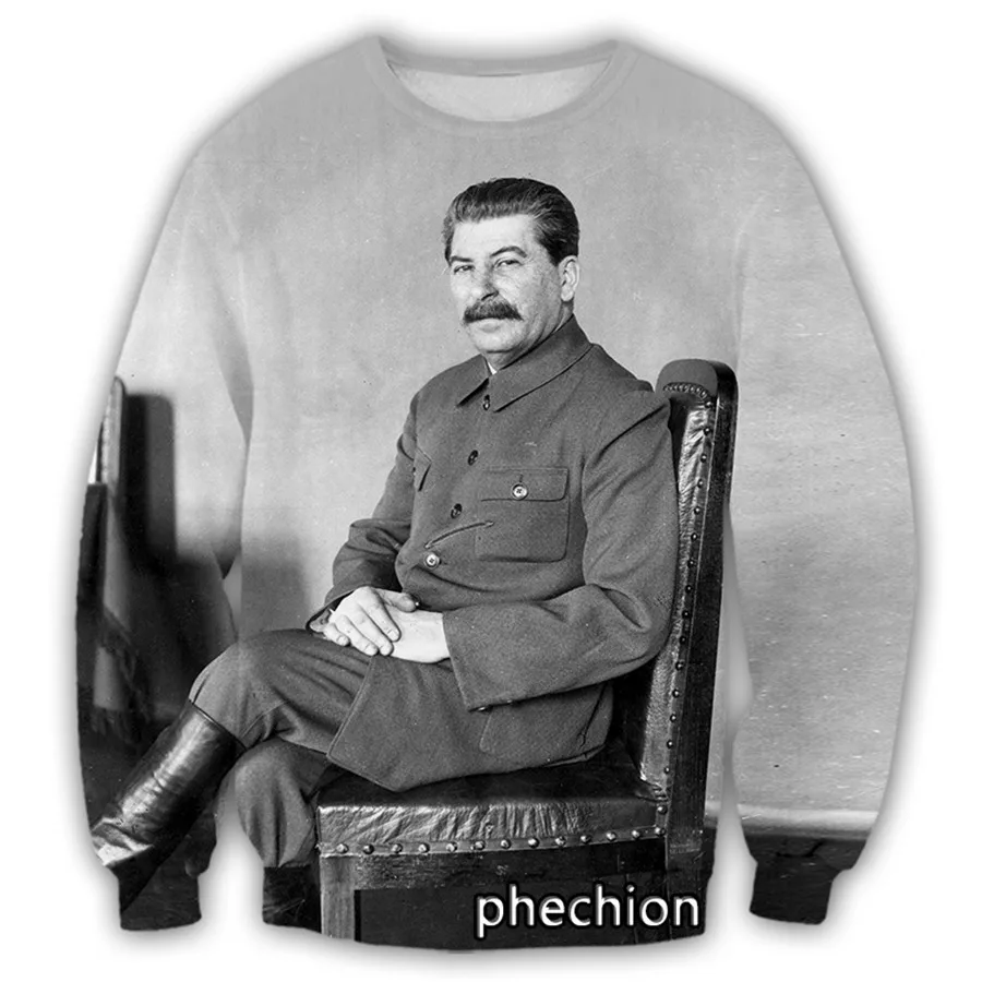 Phechion moda mężczyźni/kobiety Joseph Stalin 3D drukowane bluzy z długim rękawem Casual Sport Streetwear odzież topy S71