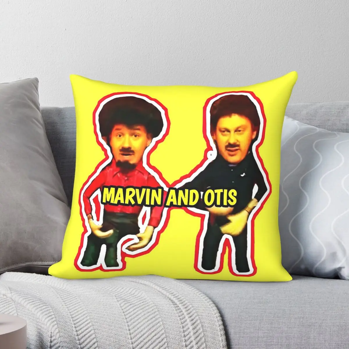 Marvin And Otis Vic And Bob Square Pillowcase Polyester Linen Velvet Creative Zip Decorative Bed Cushion Cover