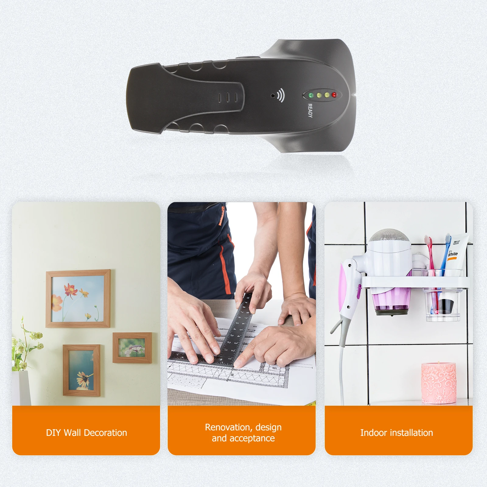 

Wall Stud Wood Metal Sensor For Ceiling Flooring Live Wire Detection Lightweight Ergonomic Design Gypsum