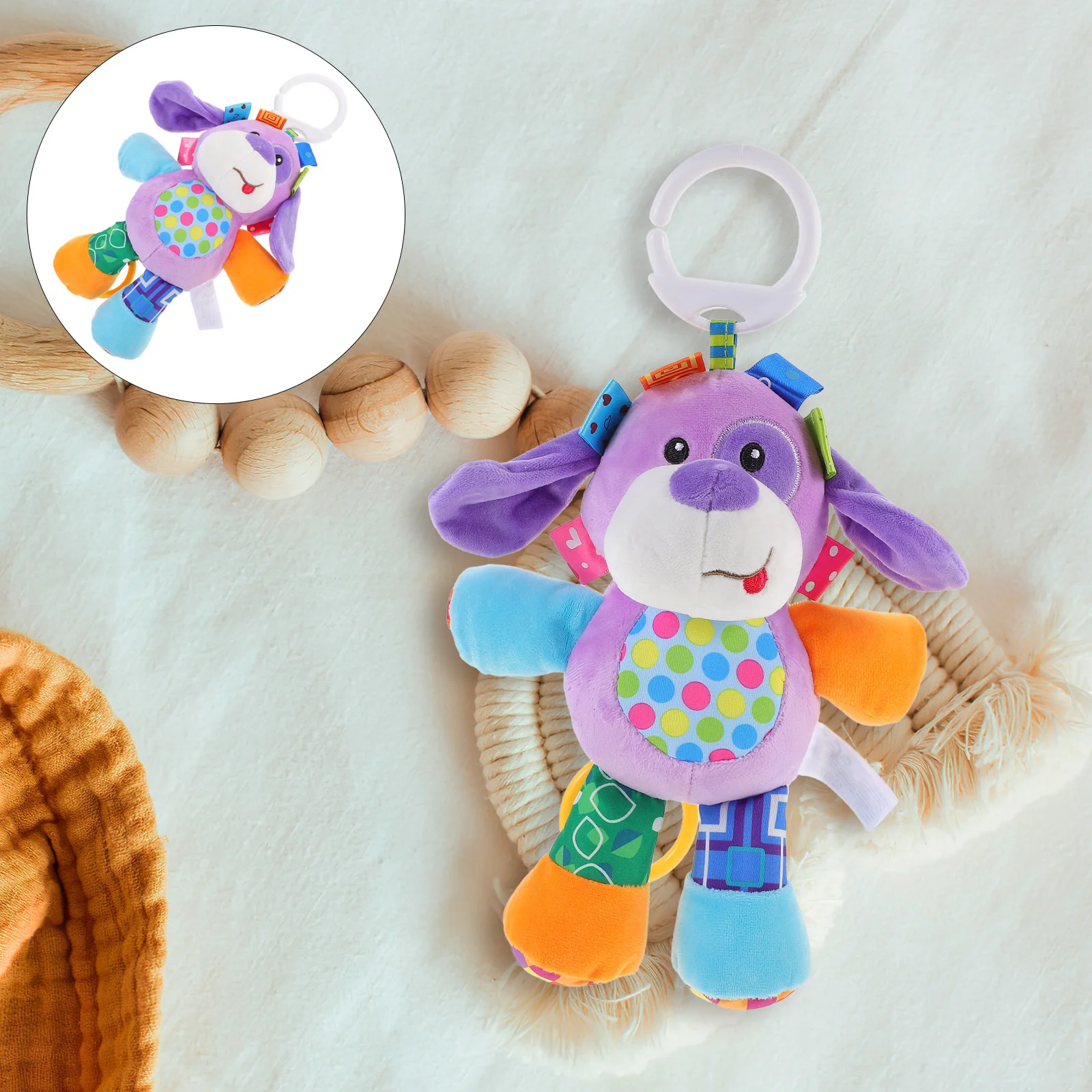 

Crinkle For Newborn Dog Sensory With Bell Paper, Purple Infant Hand-Eye Coordination Development Crawling