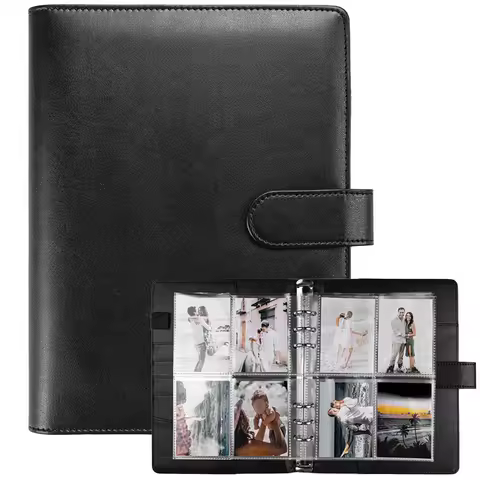A5 Kpop Photocard Binder with 25 pages 4-Pocket Card Collector Album with 200 Card Slots PU Leather Cover Organizing Cards
