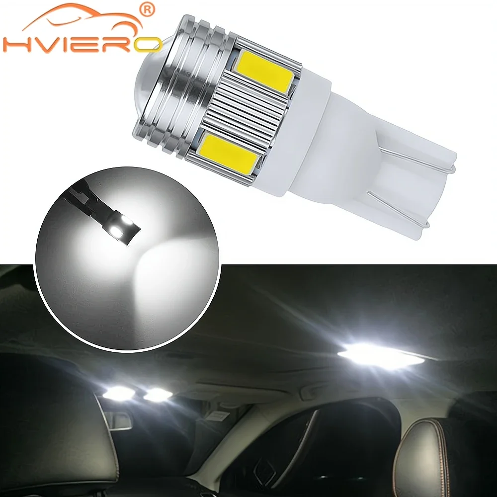 

T10 5630 6LED Auto 3W Turn Signal Light Interior Lens Projector Solid Aluminum Bulbs Side Marker Parking Lights Multiple Colors