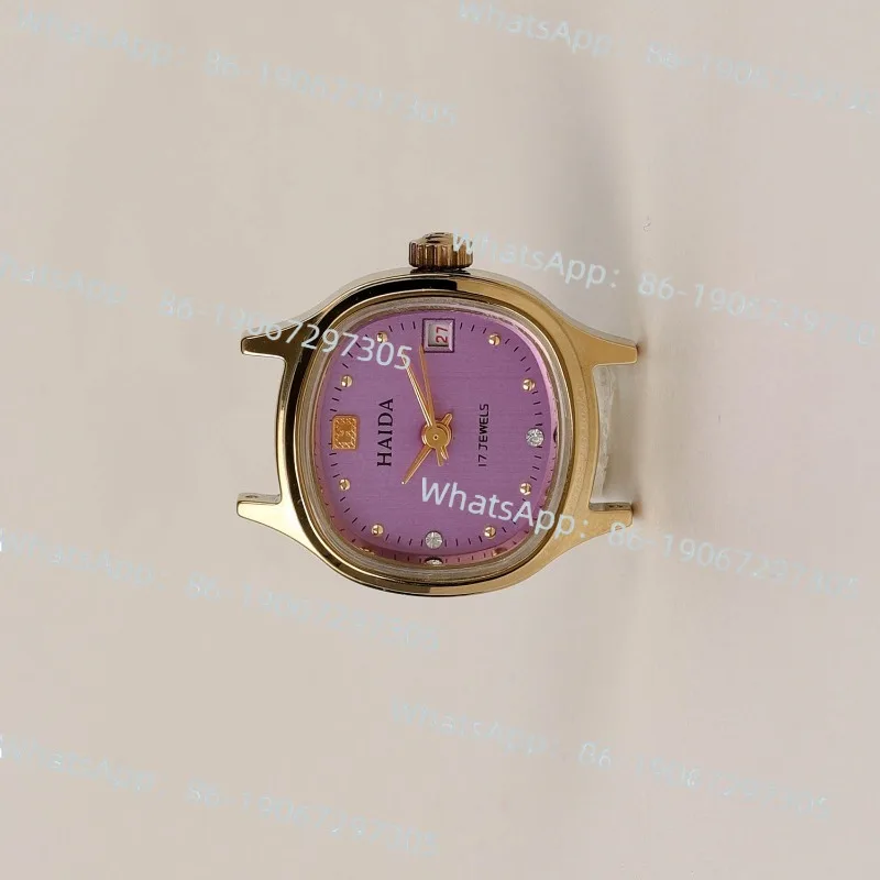 

Домашний бренд Haida, ретро, маленькая ниша, персонализированные горизонтальные овальные золотые механические часы, женская модель