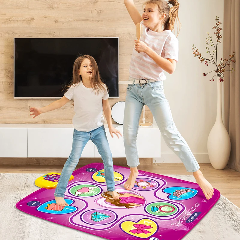 Tanz Matte Elektronische Musik Dance Pad mit LED Leuchtet Einstellbar Volumen Gebaut-in Musik 5 Spiel Modi für Mädchen weihnachten Geburtstag Geschenke