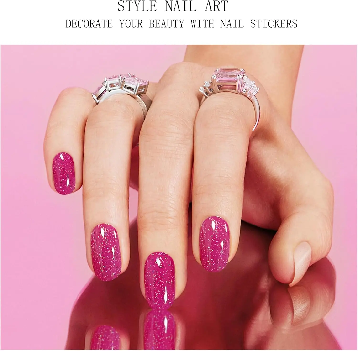 ملصقات أظافر جل لامعة وردية شبه معالجة شرائط أظافر جل يلتف الأشعة فوق البنفسجية/LED تصميم فني للأظافر إكسسوارات الديكور #3
