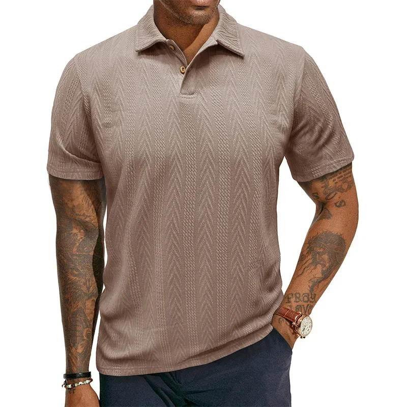 

2025 New Men's Summer Casual Breathable Comfortable Polo Shirt Men's Solid Color High Quality Short Sleeve T-Shirt