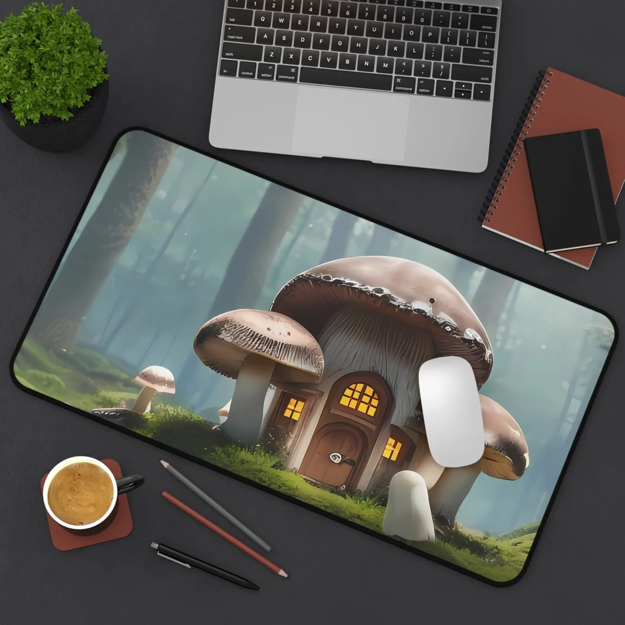 

Mushroom Hut Mousepad,Natural Fantasy Aesthetics Office Decoration Deskmat,Non-slip Waterproof Mousepad,Perfect Gift for Friends