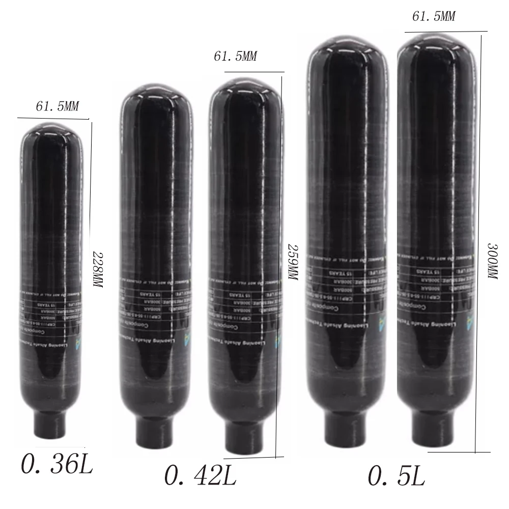 4500Psi 30Mpa 0.5L 0.42L 0.36L 500CC 420cc 360CC In Fibra di Carbonio Cilindro In Acciaio Bottiglia Serbatoio Portatile M18 * 1.5 Filo