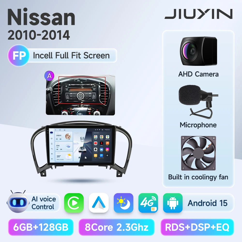 Nissan Juke 2011-2019 Tesla Style 9'' draadloze Carplay Android Auto radio Android autostoelhoezen multimediaspeler navigatie