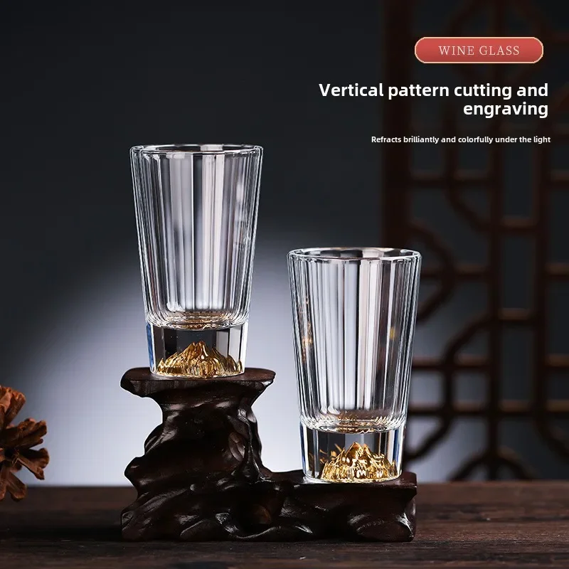 

Crystal Mount Fuji Whiskey Glass Creative Glass Household KTV Bar Vertical Baijiu Cup