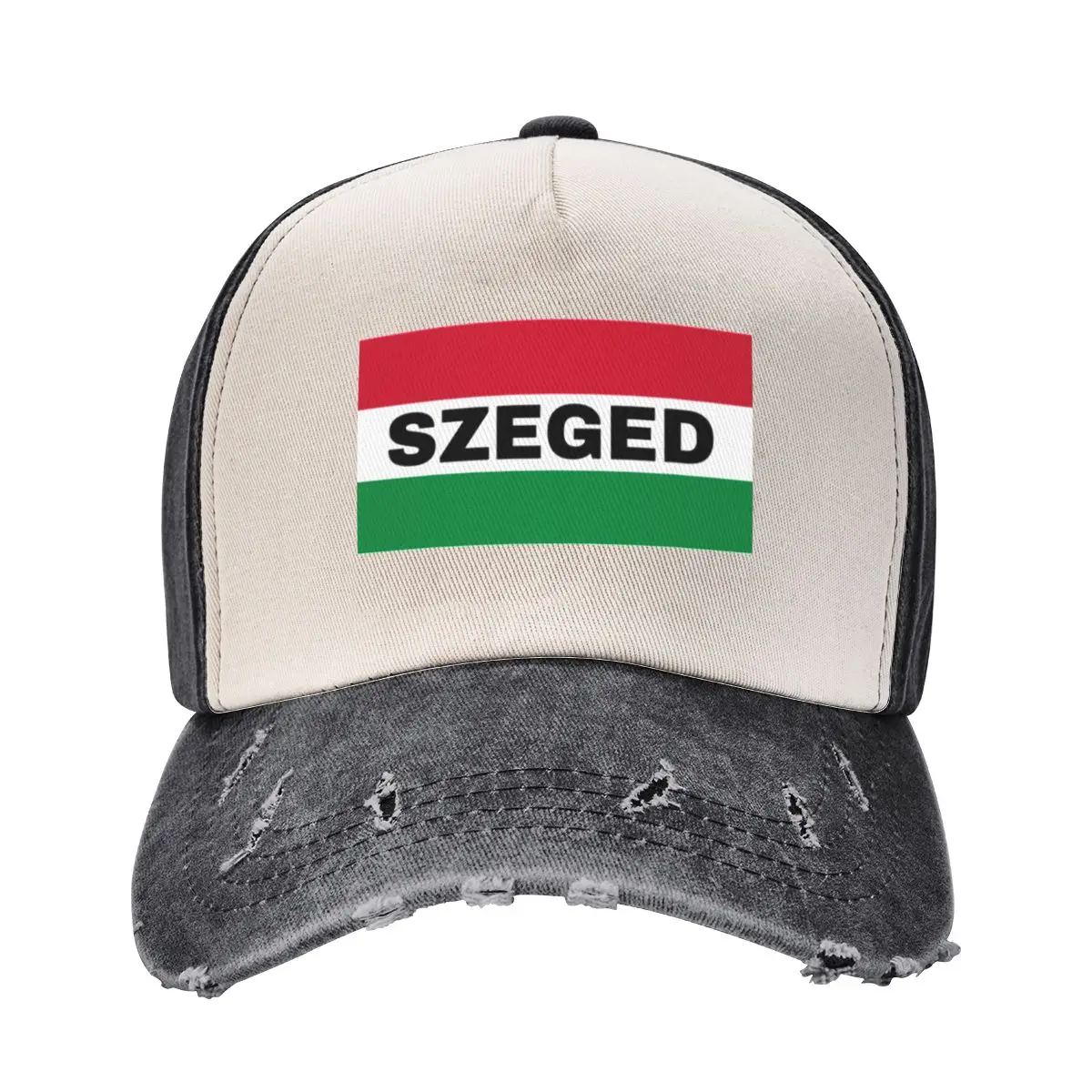 Szeged City in Hungarian Flag Baseball Cap Wild Ball Hat Sun Cap western Hat Luxury Woman Men's