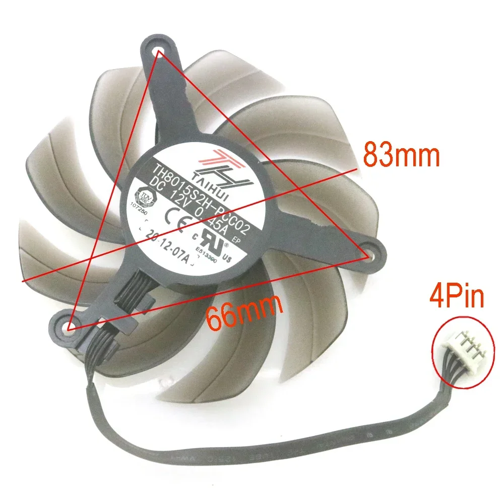 3pcs/lot TH8015S2H-PCC02 83mm DC12V 0.45A 4Pin For PALIT RTX3090 3080 RTX3080ti 3070 3070ti 3060ti Graphics Card Cooling Fan