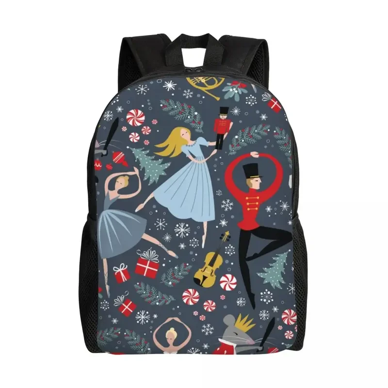 Personalizado Nutcracker Ballet Dancer Laptop Backpack para mulheres e homens, Bookbag para escola, Bolsas para estudantes universitários, Moda