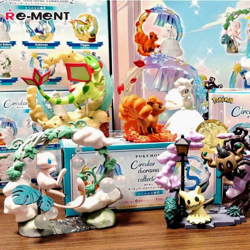 

Re-Ment Hot Sale Pokemon Best of the best Circular diorama collection2 Moment of glittering Anime Figure Model Toy Festival Gift