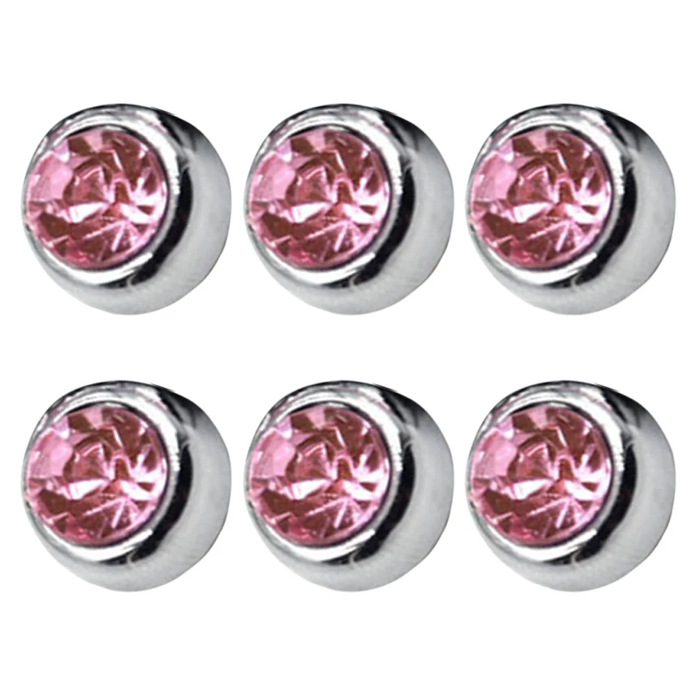 

6 Pcs Refresher Air Outlet Decorative Diamond Stickers Bling Vent Car Accessories Sparkle Pink