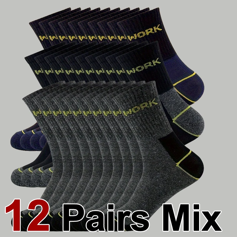6/12 Paar hochwertige Herren-Business-Socken mit geruchsdichtem Mittelrohr, schweißabsorbierend, atmungsaktiv, für alle Jahreszeiten, Sport- und Freizeitsocken