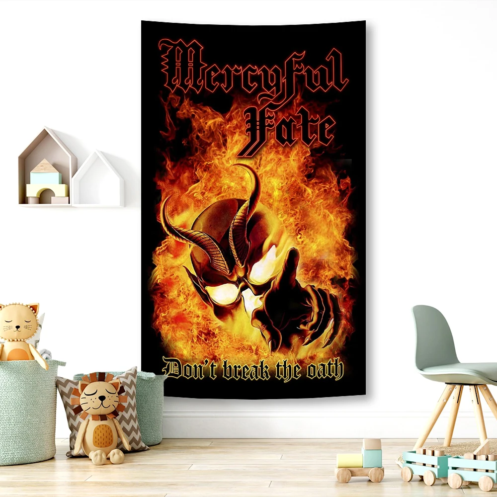 

Danish Heavy Metal Band Tapestry Mercyfuls Fate Printed Posters Bar Club Garage Room Headboard Hanging Decorations