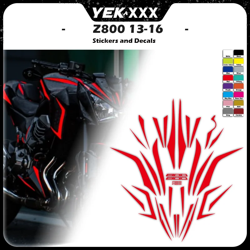 

For Kawasaki Z800 2013-2016 Motorcycle Fairing Shell Line Sticker Decal Full Car Stickers Customized Metal Reflective Color