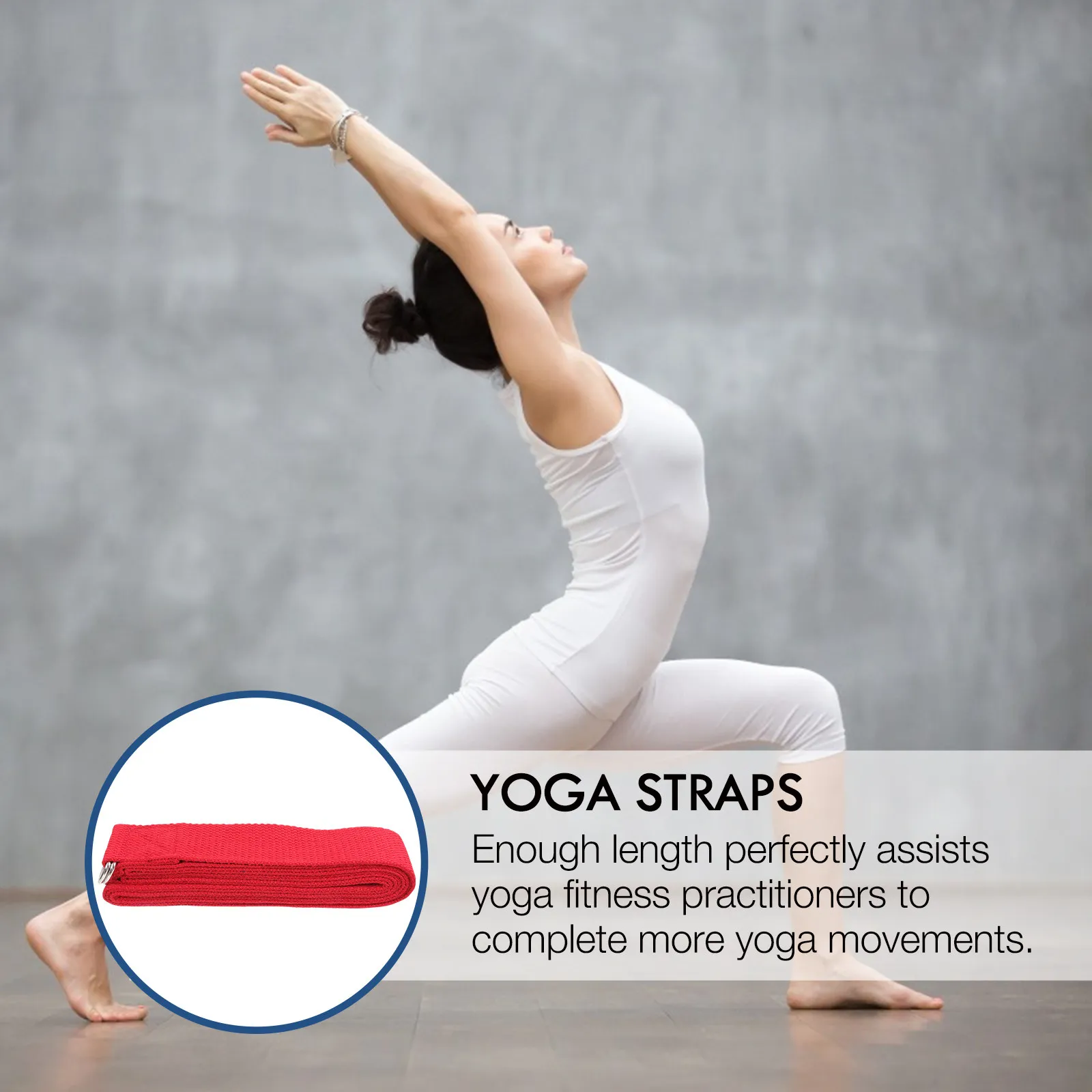 High-Density Woven Yoga Stretch Strap with Double-Thread Back Stitch for Yoga Therapy Workout Pilates Flexibility Training