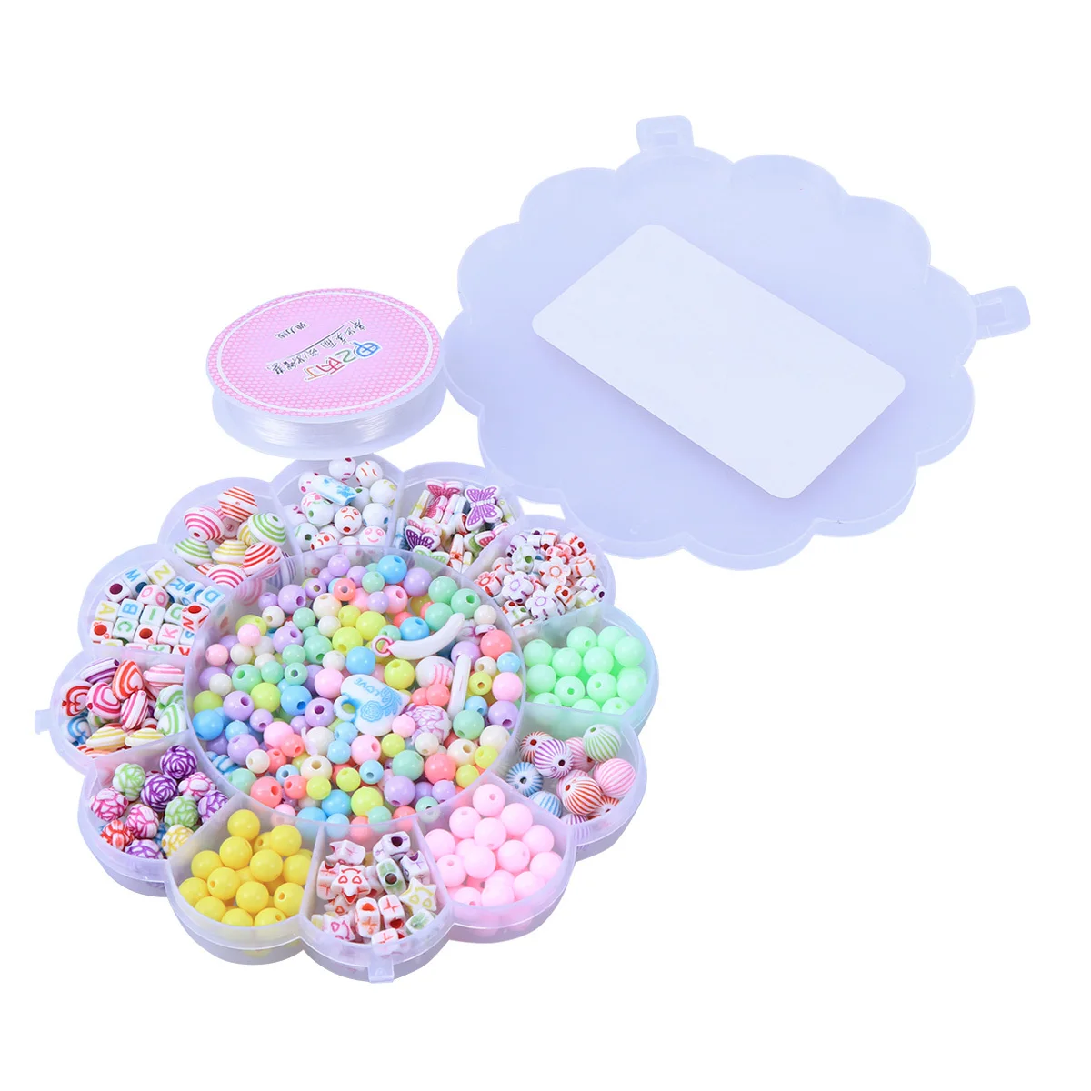 1 conjunto de contas para crianças, joias diy, kits de contas artesanais para coordenação educacional de mão e olho, desenvolvimento criativo de imaginação