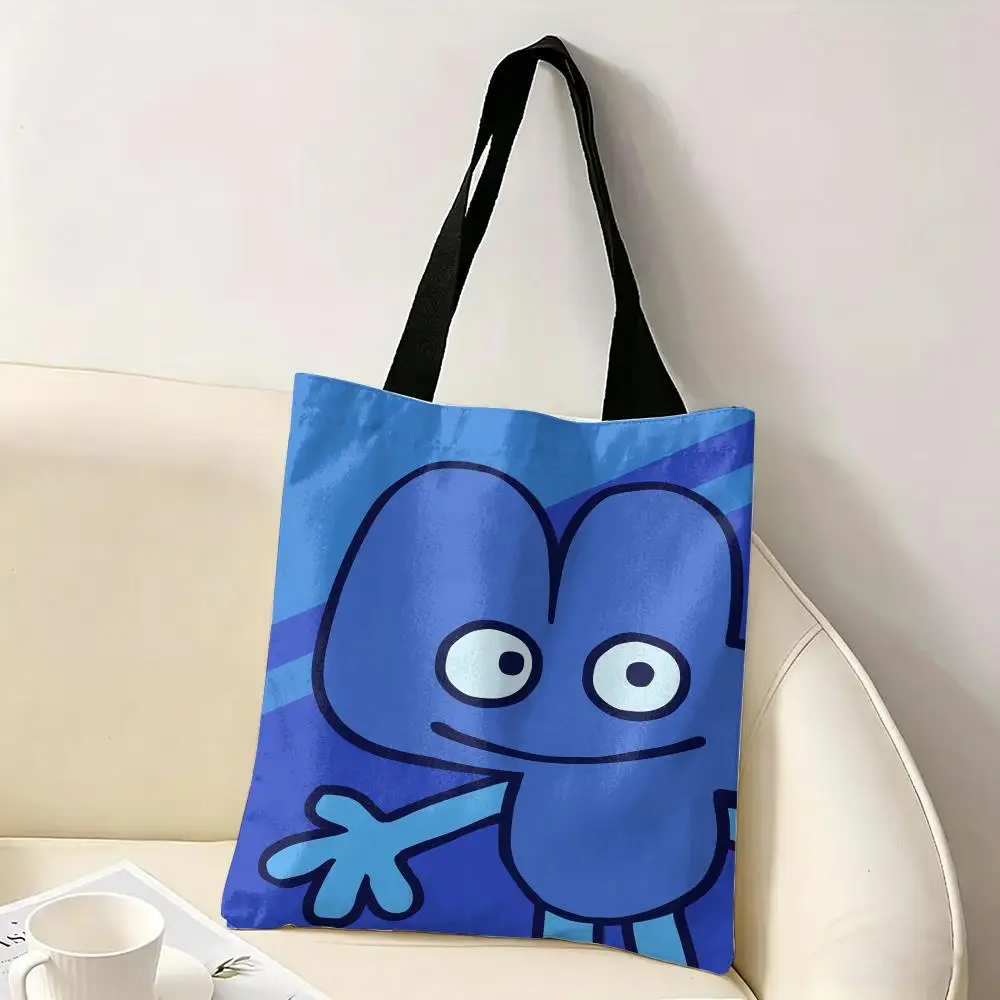 BFDI Battle For D-Dream Island Storage Bags Canvas Double-Sided Print Tote Bag Large Capacity Shoulder Fashion Shopping Handbag