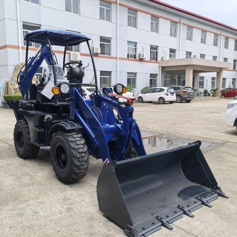 excavator loader Multi-functional Garden and Orchard Backhoe Loader, Small Four-wheel Drive Two-end Busy Loader